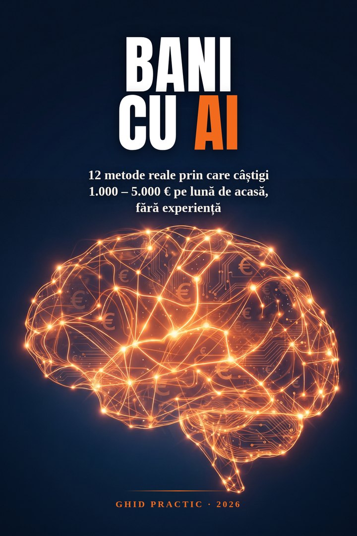 Coperta ghidului PDF „Bani cu AI” — 12 metode